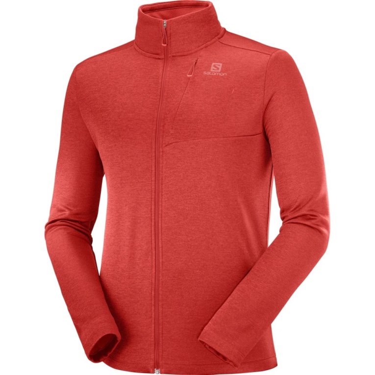 Red Salomon Essential Lightwarm Heather Full Zip Men's Jackets | PH 39851D